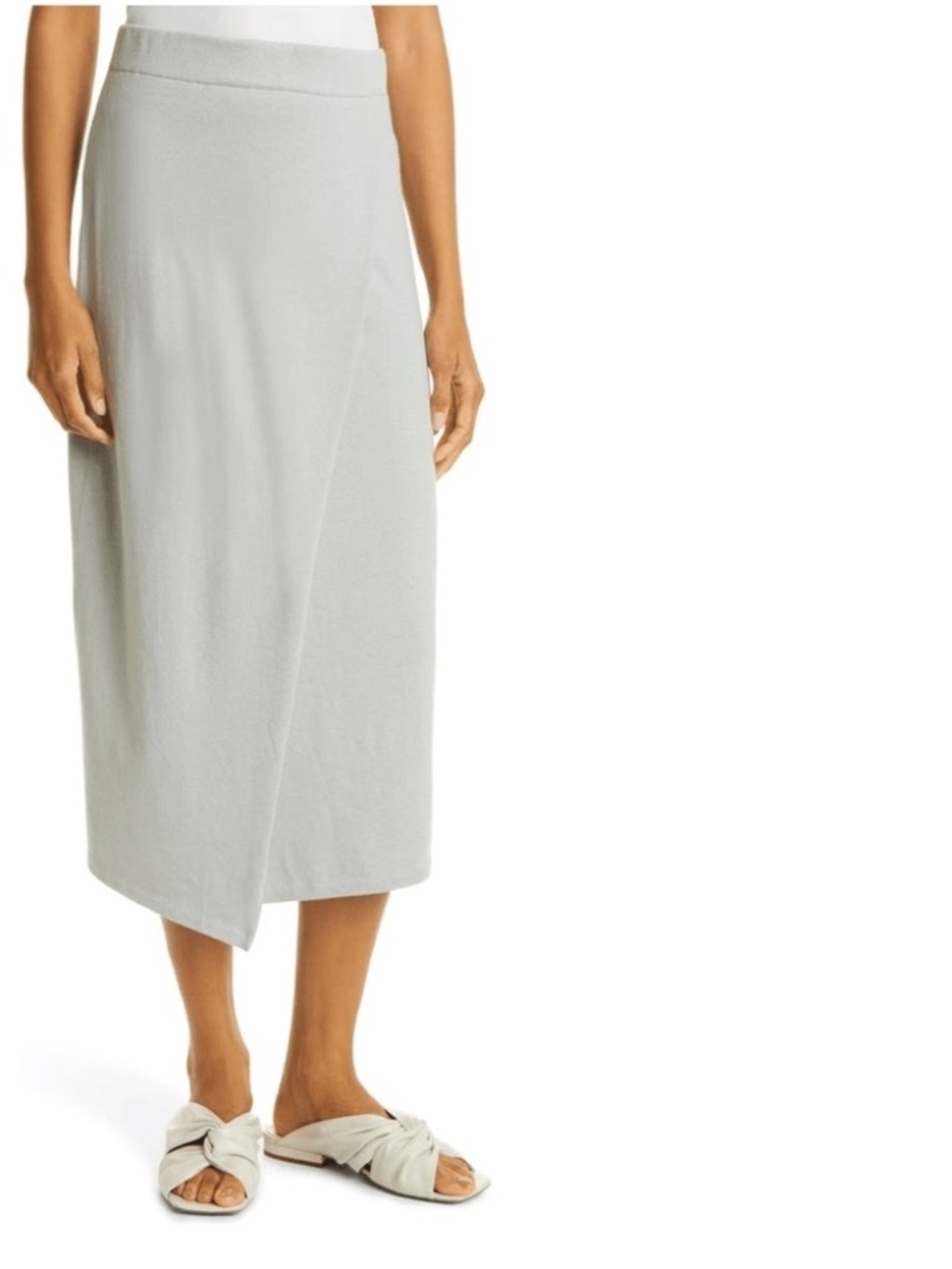Vince Overlap Cotton and Tencel Skirt
